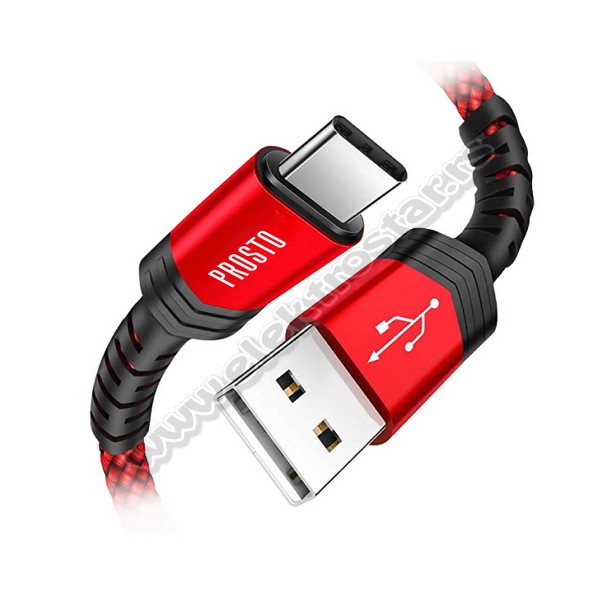 USB KABL USB-A/TYPE C UTIKAČ PLETENI 1m PROSTO