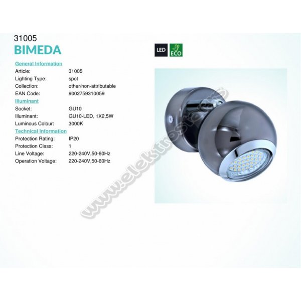 31005 LED SPOT BIMEDA/1 CRNI