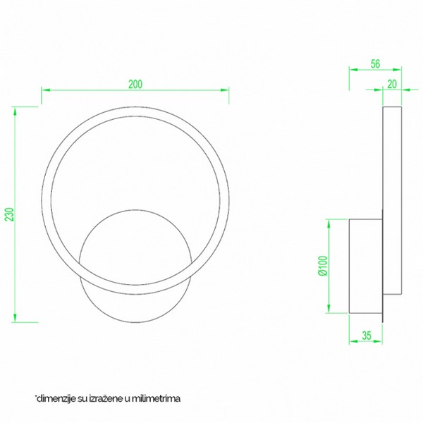 VESTA 467 ZIDNA LAMPA CRNA 10W 3000K