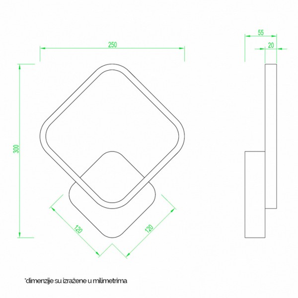 VESTA 465 ZIDNA LAMPA BELA 12W 3000K