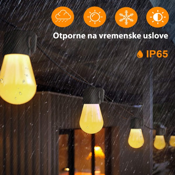 LED SVETLEĆI NIZ 15m 15xLED WW SIJALICA DC24V IP65