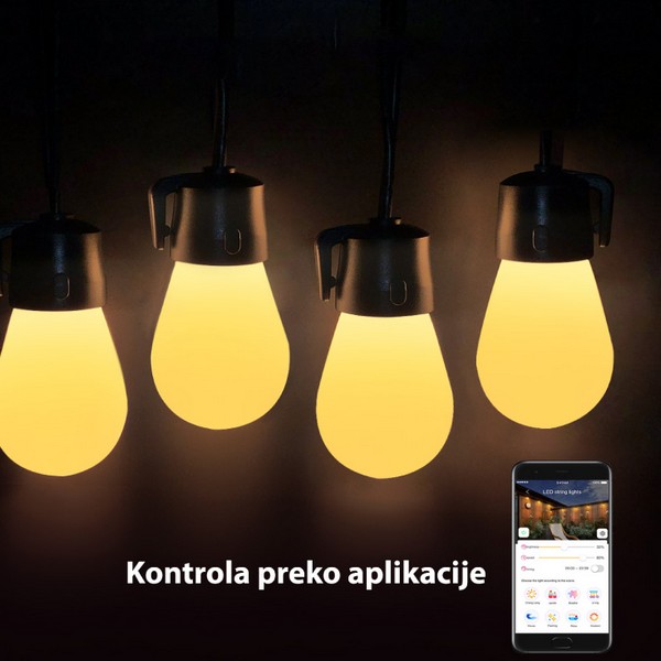 LED SVETLEĆI NIZ 15m 15xLED WW SIJALICA DC24V IP65