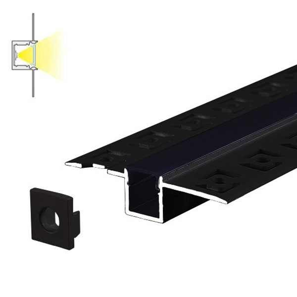 AL PROFIL ZA LED TRAKE 52,5X13X2000 ZA GIPS MA639-CC CRNI