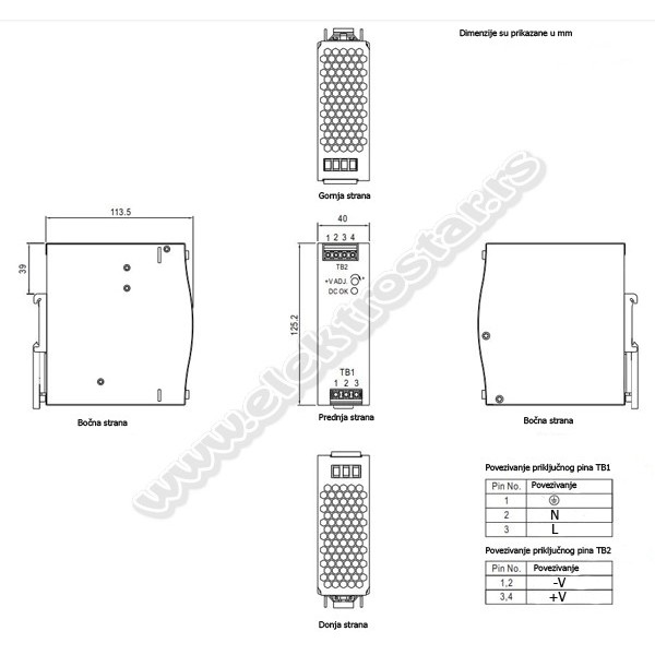 ISPRAVLJAC EDR-120-12 12V DC DIN