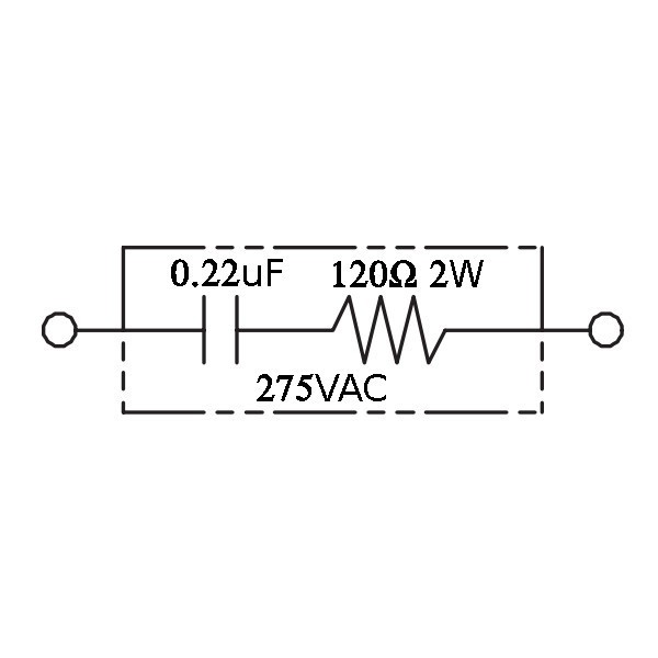 RC FILTER MCR-P 0,22mF+120Ohm/2W 275VAC