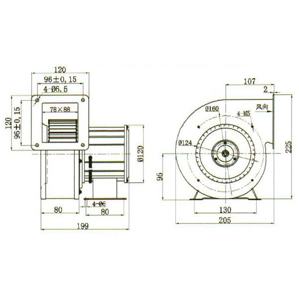 VENTILATOR TURBINA 150FLJ3-2N2 230V AC 120x120mm fi120 2800rpm