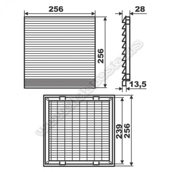 PLASTIČNA MASKA ZL256 256X256mm SA FILTEROM