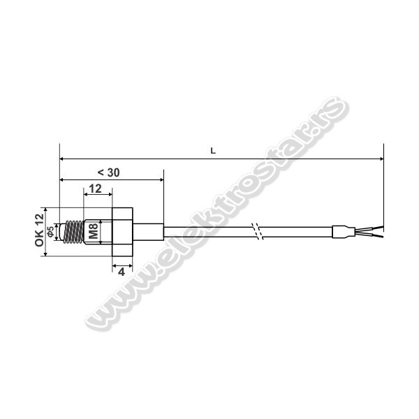 TEMPERATURNA SONDA WRJX-31 M8 J 2m