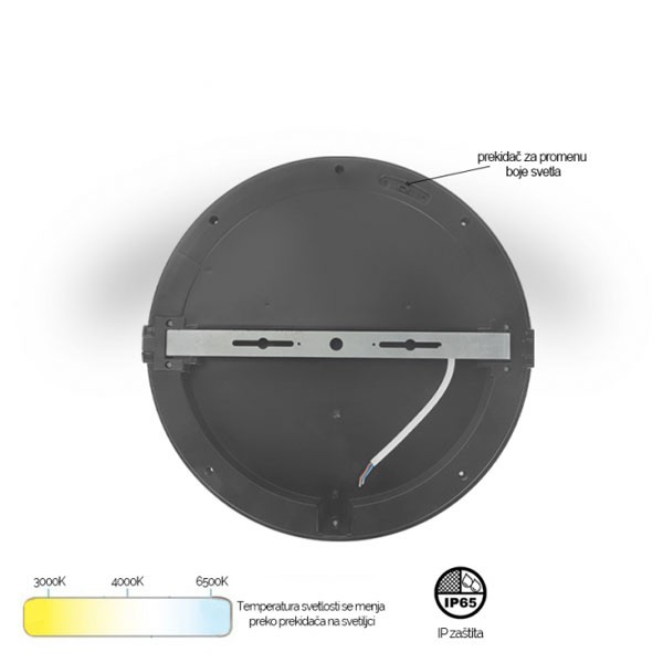 LED PLAFONJERA ANTRACIT X09-200-15W 3000/4000/65000K IP65